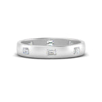Load image into Gallery viewer, bezel-set-emerald-cut-diamond-spaced-wedding-band-in-white-gold-FD10979EM-NL-WG
