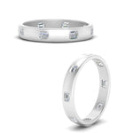 Load image into Gallery viewer, bezel-set-emerald-cut-diamond-spaced-wedding-band-in-white-gold-FD10979EM-NL-WG