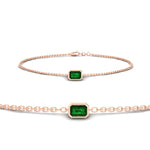 Load image into Gallery viewer, 0.50 Ct. Emerald Bezel Set Chain Bracelet