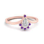 Load image into Gallery viewer, bezel-set-pear-crown-purple-topaz-engagement-ring-in-rose-gold-FD1046PERGVITO-NL-RG.jpg?v=1766490257