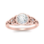 Load image into Gallery viewer, bezel-set-round-lab-diamond-celtic-style-engagement-ring-in-rose-gold-FD10030RORANGLE5-NL-RG