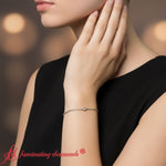 Load image into Gallery viewer, bezel-set-single-chain-bracelet-white-gold-fdbr9169-model