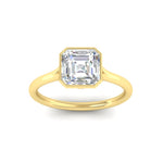 Load image into Gallery viewer, Split Shank Asscher Cut Bezel Set Solitaire Ring