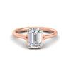 Load image into Gallery viewer, Split Shank Emerald Cut Bezel Set Solitaire Ring