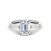 Load image into Gallery viewer, Split Shank Emerald Cut Bezel Set Solitaire Ring