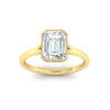 Load image into Gallery viewer, Split Shank Emerald Cut Bezel Set Solitaire Ring