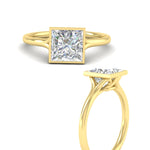 Load image into Gallery viewer, Split Shank Princess Cut Bezel Set Solitaire Ring