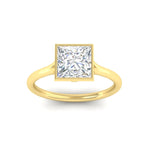 Load image into Gallery viewer, Split Shank Princess Cut Bezel Set Solitaire Ring