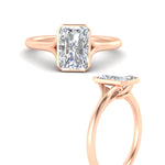 Load image into Gallery viewer, Split Shank Radiant Cut Bezel Set Solitaire Ring