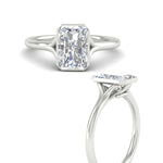 Load image into Gallery viewer, Split Shank Radiant Cut Bezel Set Solitaire Ring