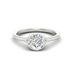 Load image into Gallery viewer, Split Shank Round Cut Bezel Set Solitaire Ring