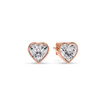 Load image into Gallery viewer, Heart Shape Bezel Stud Earring