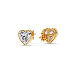 Load image into Gallery viewer, Heart Shape Bezel Stud Earring