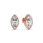 Load image into Gallery viewer, Bezel Stud Earring One Carat Marquise Diamond