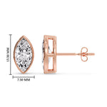 Load image into Gallery viewer, Bezel Stud Earring One Carat Marquise Diamond
