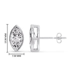 Load image into Gallery viewer, Bezel Stud Earring One Carat Marquise Diamond
