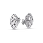 Load image into Gallery viewer, Bezel Stud Earring One Carat Marquise Diamond