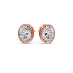 Load image into Gallery viewer, Bezel Stud Earring Oval Diamond