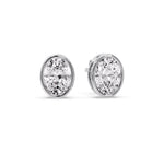 Load image into Gallery viewer, Bezel Stud Earring Oval Diamond