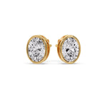 Load image into Gallery viewer, Bezel Stud Earring Oval Diamond