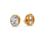 Load image into Gallery viewer, Bezel Stud Earring Oval Diamond