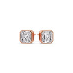 Load image into Gallery viewer, Asscher Diamond Bezel Stud Earring