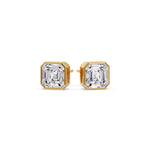 Load image into Gallery viewer, Asscher Diamond Bezel Stud Earring