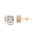 Load image into Gallery viewer, Asscher Diamond Bezel Stud Earring