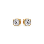 Load image into Gallery viewer, Bezel Set Cushion Diamond Stud Earrings