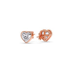 Load image into Gallery viewer, Heart Shape Bezel Stud Earring