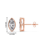 Load image into Gallery viewer, Bezel Stud Earring One Carat Marquise Diamond