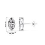 Load image into Gallery viewer, Bezel Stud Earring One Carat Marquise Diamond
