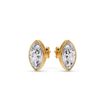 Load image into Gallery viewer, Bezel Stud Earring One Carat Marquise Diamond