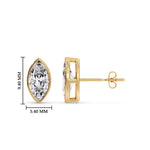 Load image into Gallery viewer, Bezel Stud Earring One Carat Marquise Diamond