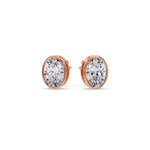 Load image into Gallery viewer, Bezel Stud Earring Oval Diamond