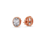 Load image into Gallery viewer, Bezel Stud Earring Oval Diamond