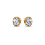 Load image into Gallery viewer, Bezel Stud Earring Oval Diamond