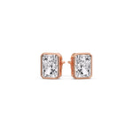 Load image into Gallery viewer, Minimalist Radiant Diamond Bezel Studs
