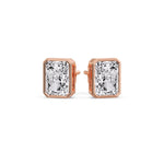 Load image into Gallery viewer, Minimalist Radiant Diamond Bezel Studs