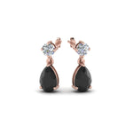 Load image into Gallery viewer, black-diamond-pear-drop-stud-earring-in-rose-gold-FDEAR8386GBLACK-NL-RG-GS