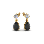 Load image into Gallery viewer, black-diamond-pear-drop-stud-earring-in-yellow-gold-FDEAR8386GBLACK-NL-YG-GS