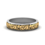 Load image into Gallery viewer, black-enamel-vintage-looking-band-in-white-gold-FD908WB-NL-WG
