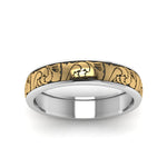 Load image into Gallery viewer, black-enamel-vintage-looking-band-in-white-gold-FD908WB-NL-WG
