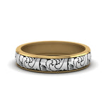 Load image into Gallery viewer, black-enamel-vintage-looking-band-in-yellow-gold-FD908WB-NL-YG