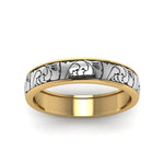 Load image into Gallery viewer, black-enamel-vintage-looking-band-in-yellow-gold-FD908WB-NL-YG