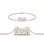 Load image into Gallery viewer, bow-design-diamond-chain-bracelet-in-rose-gold-fdbrc8336sleep-nl-rg