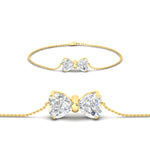 Load image into Gallery viewer, bow-design-diamond-chain-bracelet-in-yellow-gold-fdbrc8336sleep-nl-yg