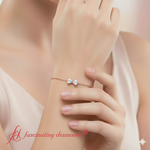 Load image into Gallery viewer, bow-design-diamond-chain-bracelet-rose-gold-fdbrc8336-model-640