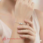 Load image into Gallery viewer, bow-design-diamond-chain-bracelet-white-gold-fdbrc8336-model-640