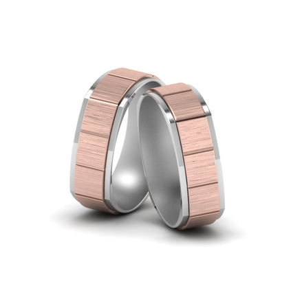 Brush Finish 2 Tone Bands For Gay Wedding